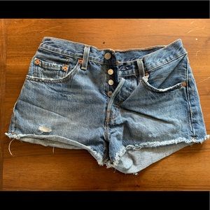 Levi’s distressed denim shorts